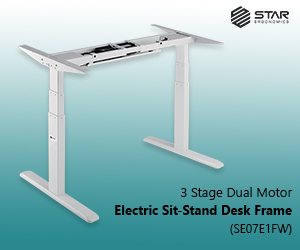 3 Stage Dual Motor Electric Sit-Stand Desk Frame- (SE07E1FW) 